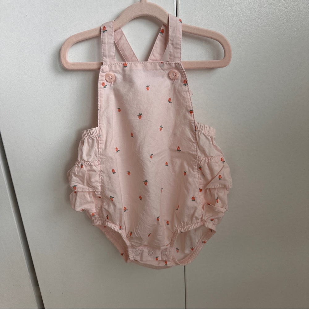 Carter's Light Pink Baby Romper with Strawberry Print